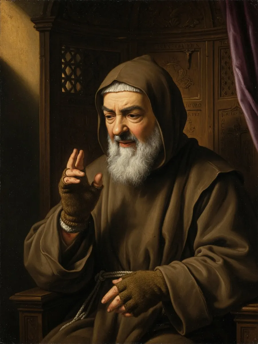 São Padre Pio, capuchinho, em bênção