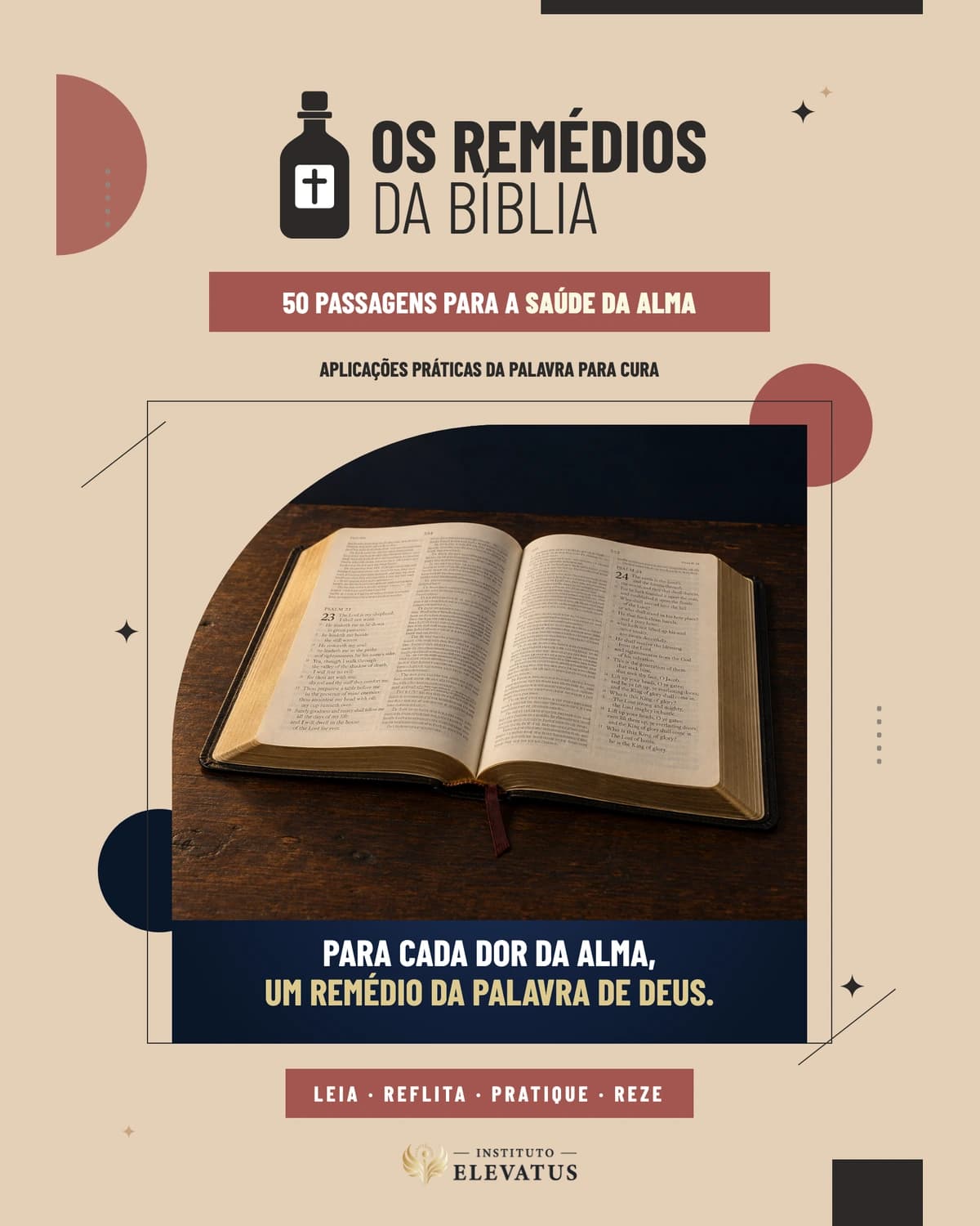 Capa de Os Remédios da Bíblia — 50 passagens para a saúde da alma